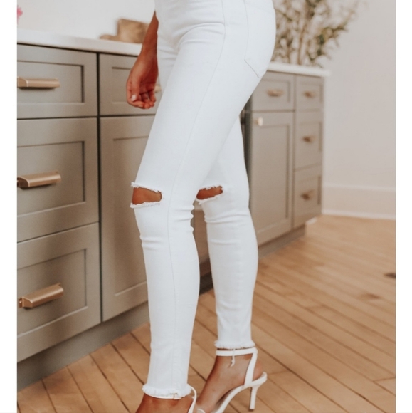 Free People Raw White Ripped High Rise Jeans 28 - Picture 4 of 15